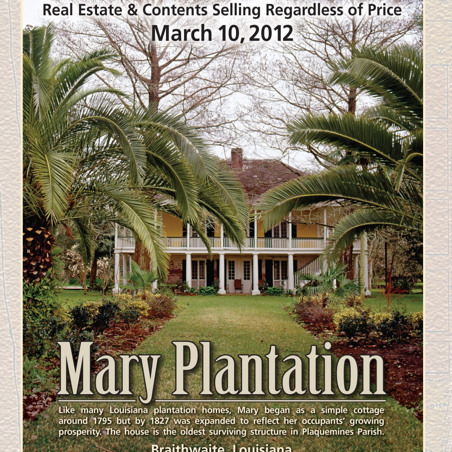 Neal Auction Company Mary Plantation auction flyer