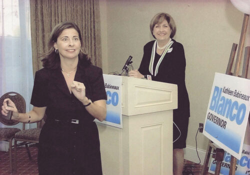 Denise Estopinal and Governor Kathleen Babineaux Blanco on the campaign trail